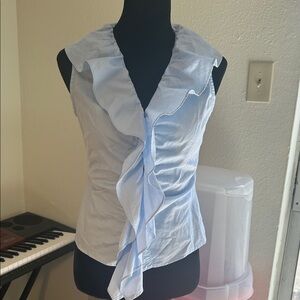 Sky Blue Ruffled Women's Blouse